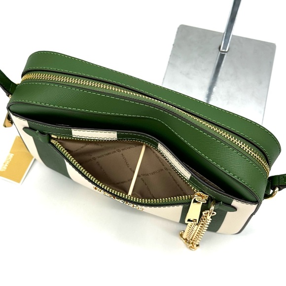 Michael Kors Large EW Zip Chain Xbody Crossbody Bag Fern Green Multi - Picture 10 of 11